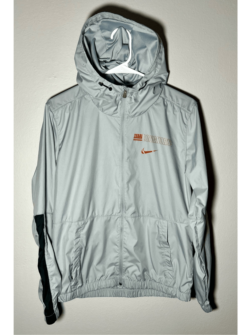 Texas Longhorns NCAA Women’s Nike Rain Repel Gray Full Zip Hooded Jacket Sz S